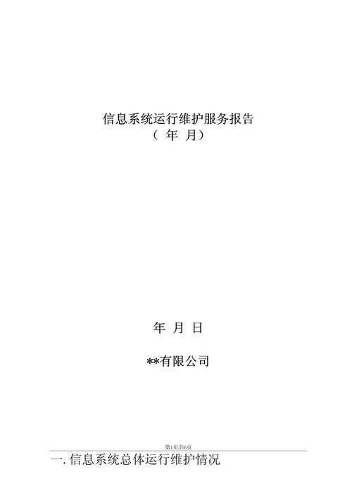 信息系统运行维护报告